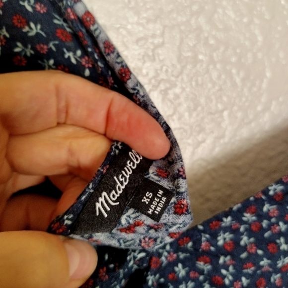 Madewell Tie-Back Peplum Top in Campden Daisies sz Xs - Picture 9 of 10